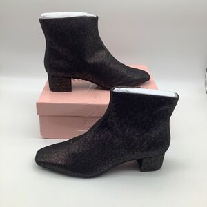 Koko + Palenki Tali Booties Size 10 Brown Shimmer Ankle Boots Zip‎ Up New